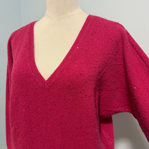 I.N.C. International Concepts Women's Sequin-Shine V-Neck Sweater Size L - Picture 3 of 8
